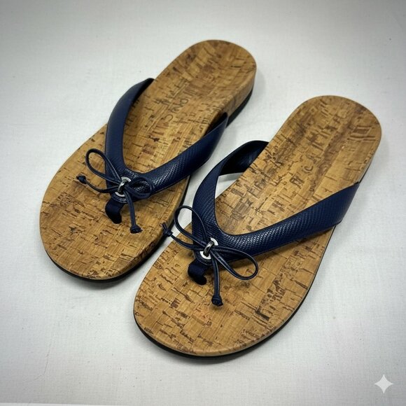 Vionic Navy Bella Toe Post Thong Sandal 11 - Picture 1 of 12